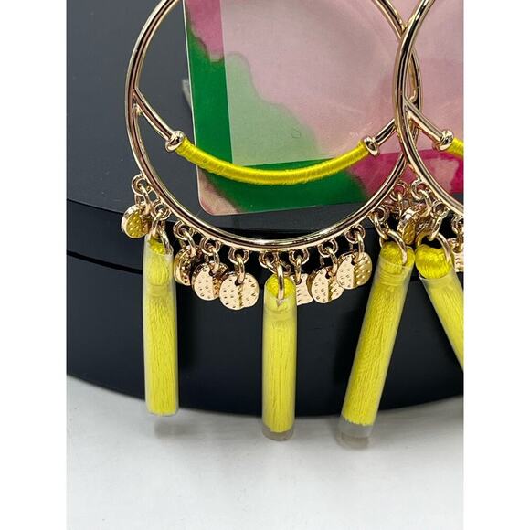 Lilly Pulitzer NWT YELLOW Tassel LILLYS LEMON STATEMENT EARRINGS~ SURF GYPSEA - Picture 9 of 12